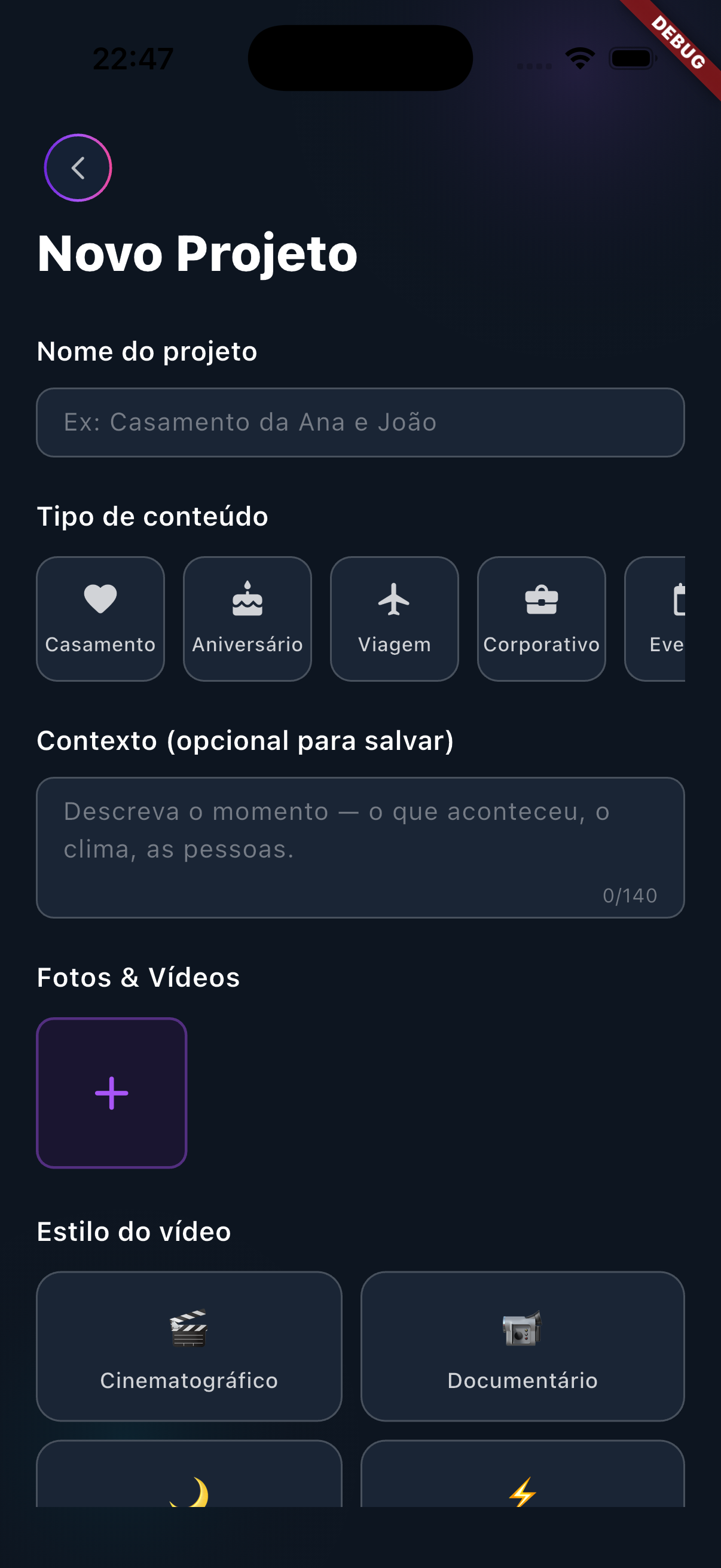 MomentAI — tela 1